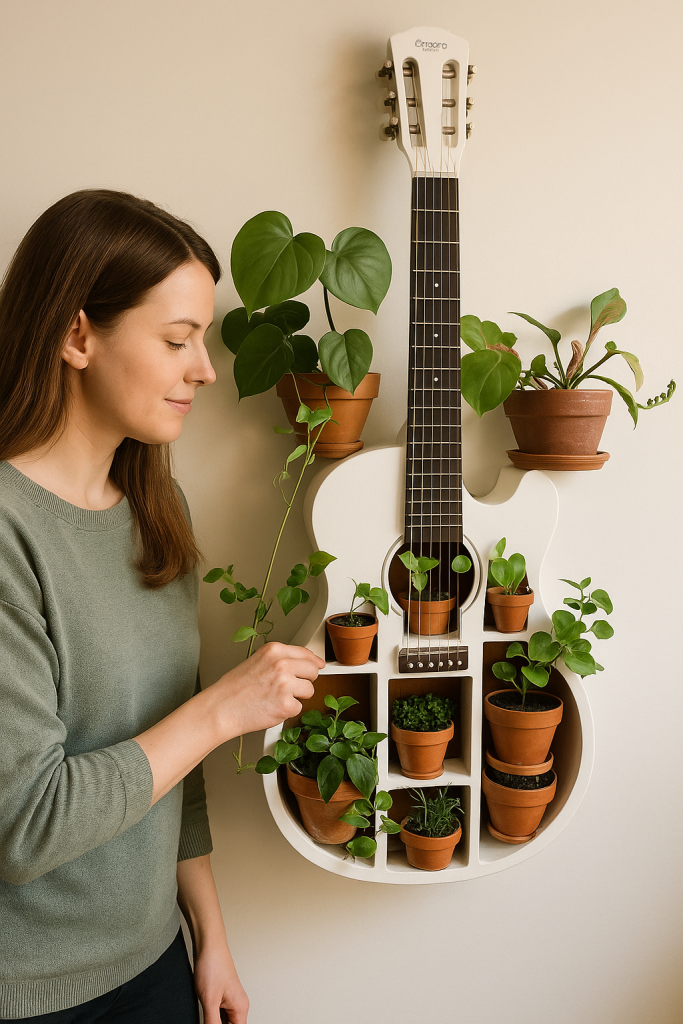Guitar Planter: A Unique Vertical Planter Idea for Creative Wall Decor